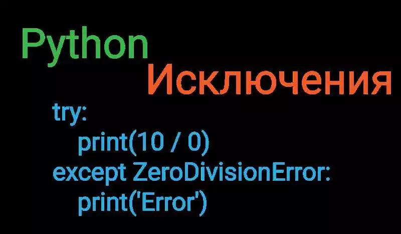 Основные типы исключений в Python